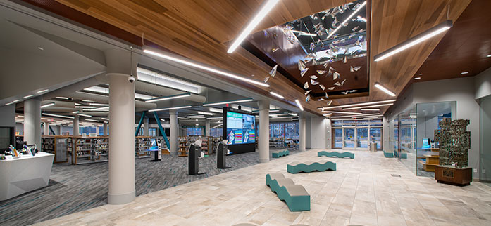 Lobby, Advanced Learning Library, Wichita Kansas, TESSERE Architecture