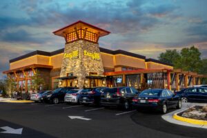 Exterior of Lazy Dog restaurant