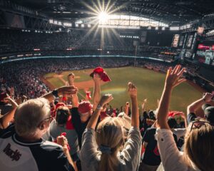 Fans at Baseball game