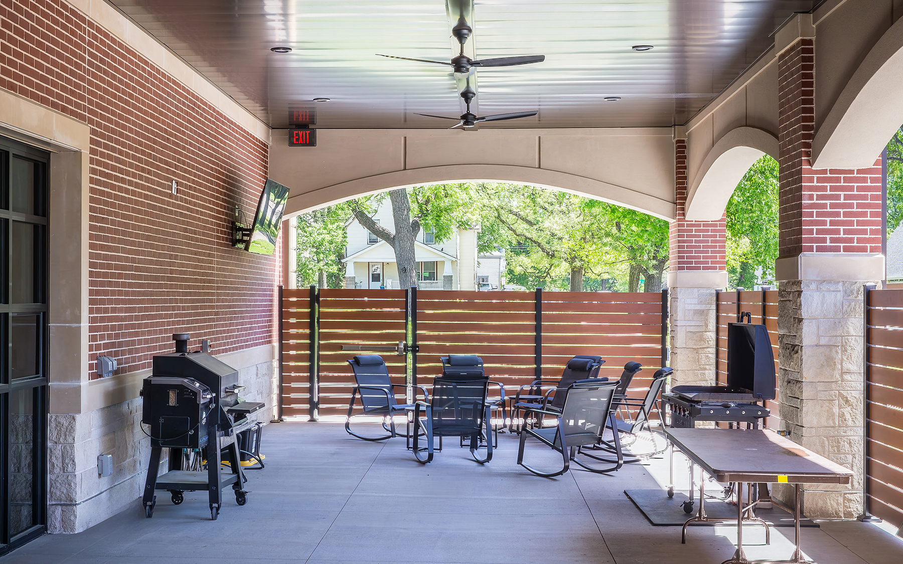 Emporia Fire Station outdoor patio.