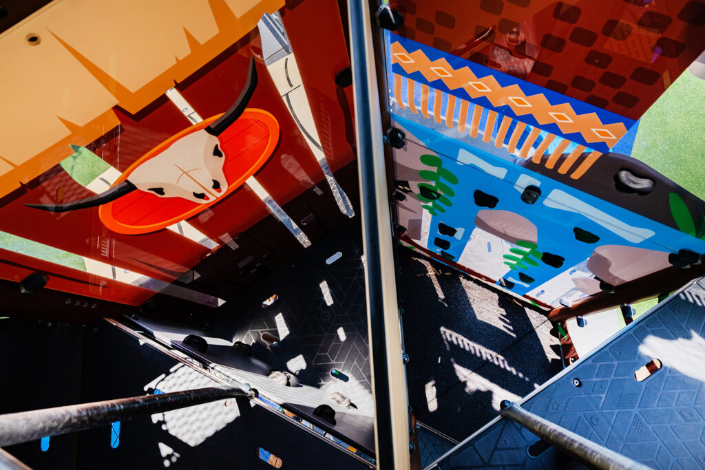 Aerial of Playground, honoring the parks history