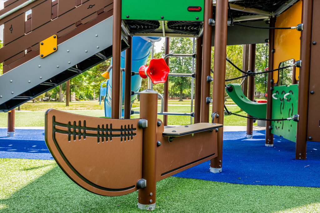 Interactive boat apart of playground
