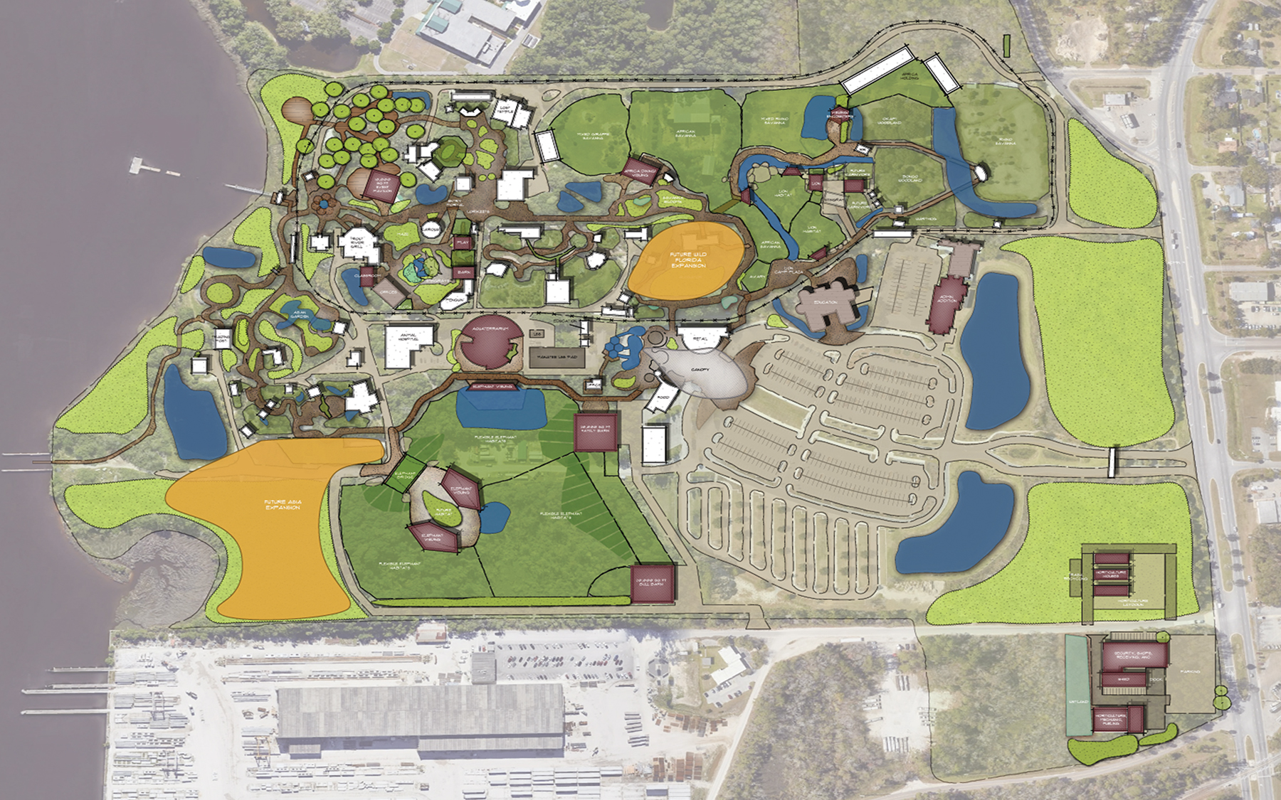 Future Land use site plane for Jacksonville Zoo Master Plan