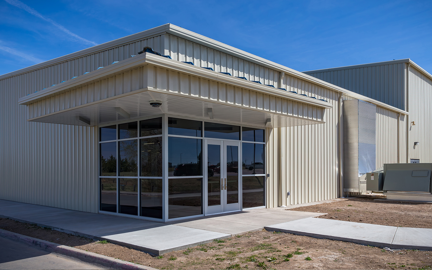 Dodge City High School bowling and weight room building exterior.