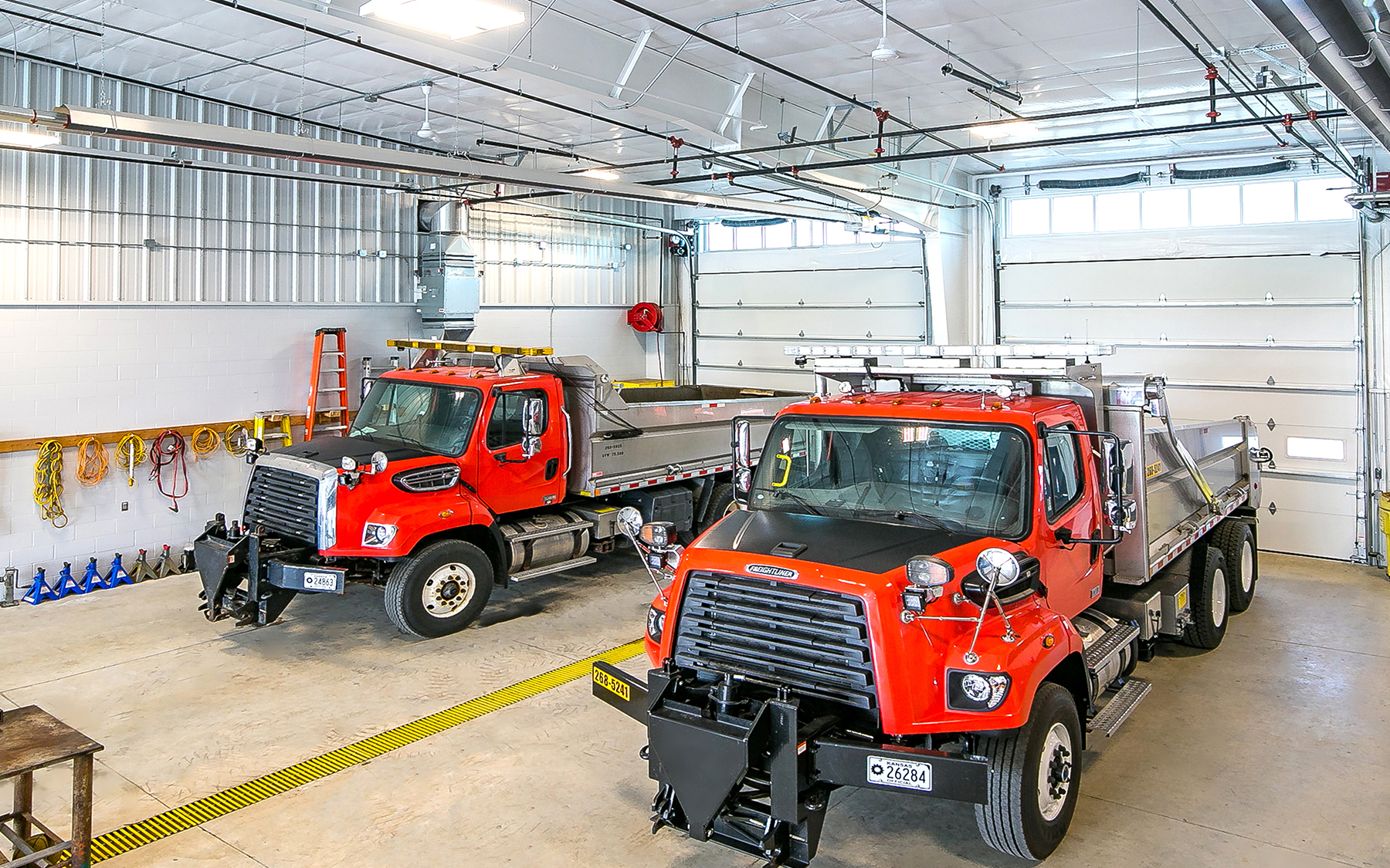KDOT Newton trucks in bay