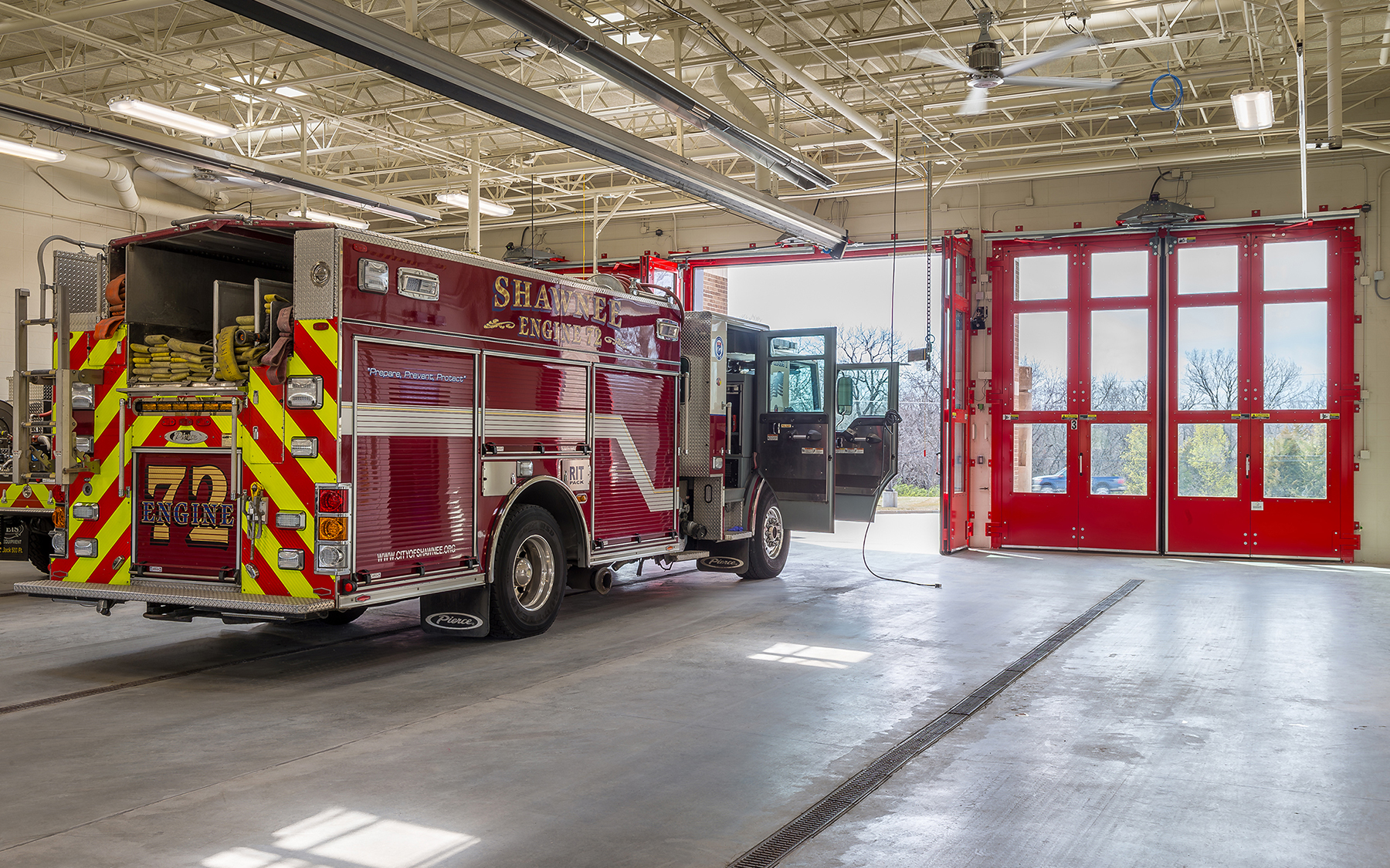 Shawnee Fire Station 73 truck in bay