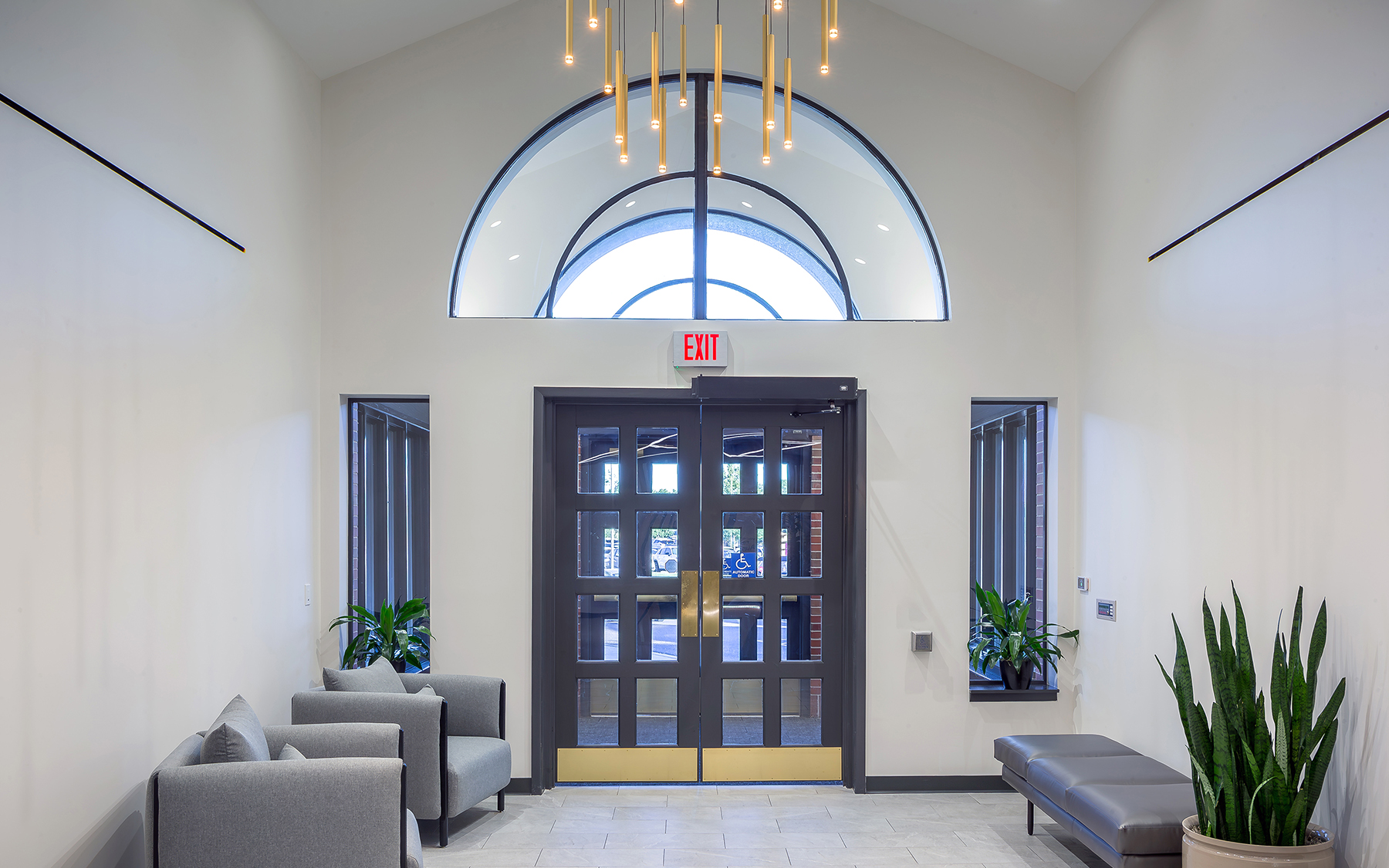 WSU Woodman Alumni Center entrance.